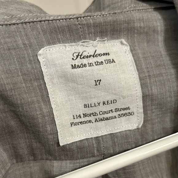 Billy Reid grey made in USA button up shirt see pics size 17 euc - Picture 9 of 9